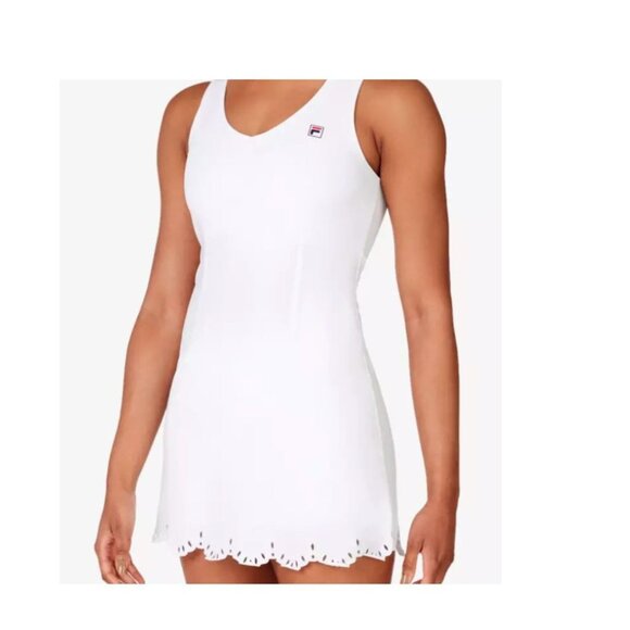 NWT 2 PC Fila Dress Lasercut Womens White Tennis Dress + Shorts Scuba SZ Medium - Picture 1 of 5